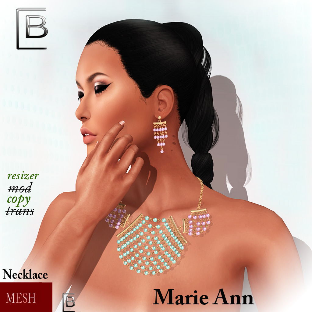 Baboom-MarieAnn- Necklace-earrings-lilaturkies
